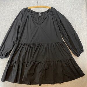 Karen Kane XL A Line Black Dress Tiered